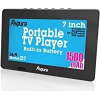 7 Inch portátil pequeño LED TV Digital DVB-T para Coche- Camping- al Aire Libre o Cocina. Integrado Recargable…